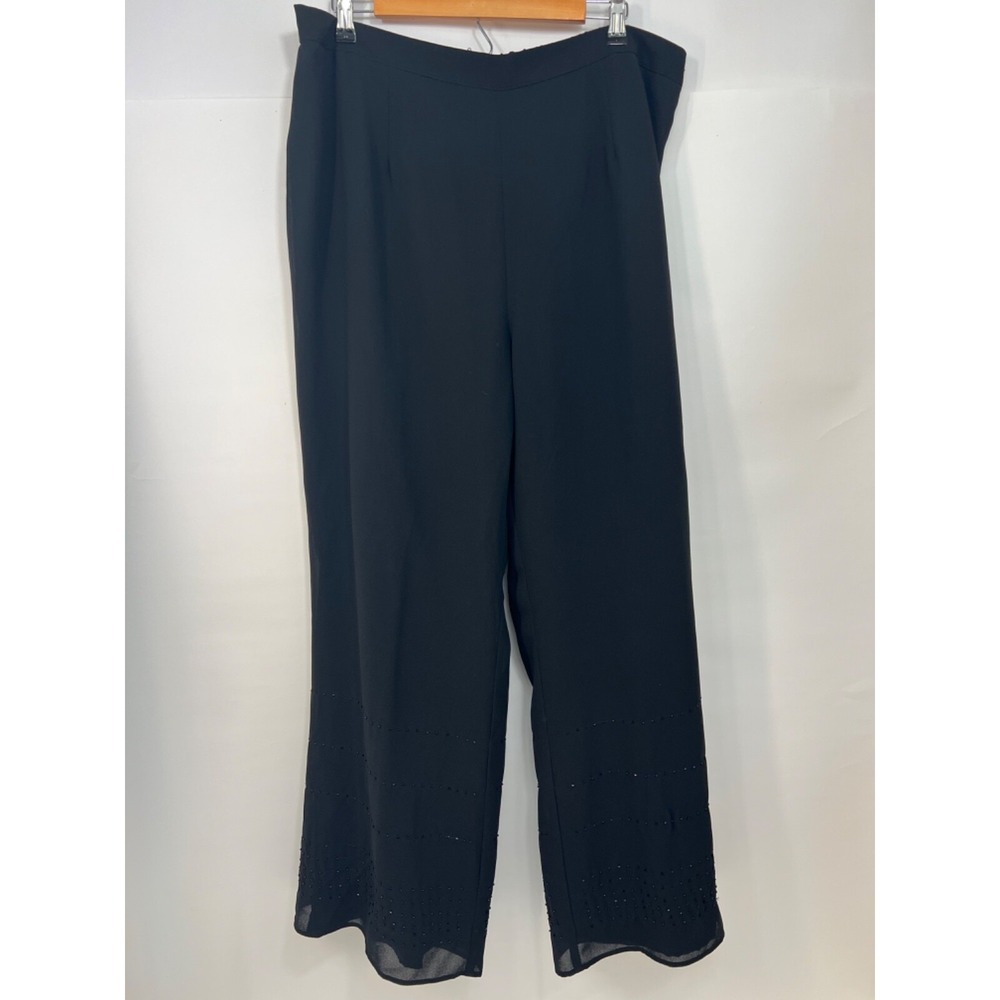 Montee Black Dress Flowy‎ Pants with Beading at Hem Womens Sz 20W